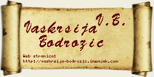 Vaskrsija Bodrožić vizit kartica